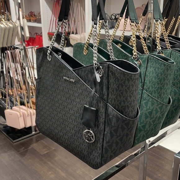 Michael Kors Jet Set Travel Large X Chain Shoulder Tote - Picture 14 of 16